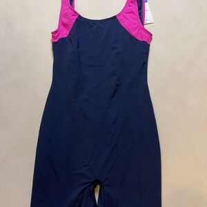 Dolfin Blue and Pink‎ One Piece Swimsuit Sporty Design